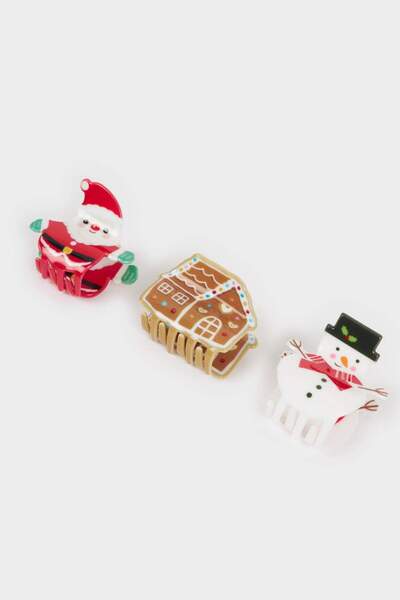 DeFacto Women's New Year Snowman Themed 3-Piece Latch Buckle F7060Axns