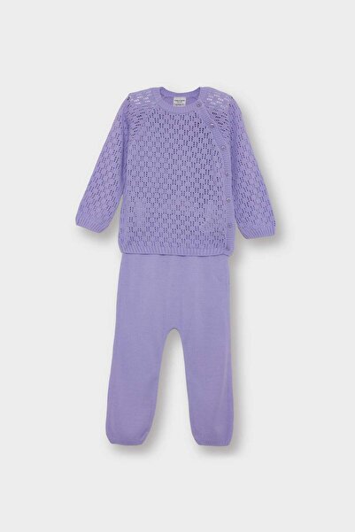 DeFacto 2li Takım Ajurlu Triko Kazak Alt Kız Bebek F3223A525WN