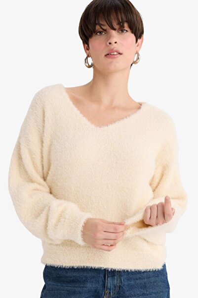 DeFacto Oversized V-Neck Knitwear Sweater G3483Ax25Wn