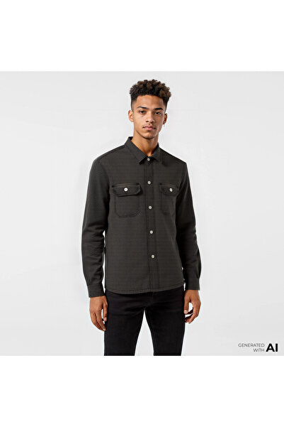 Lacoste Erkek Oversize Fit Denim Gri Dış Gömlek