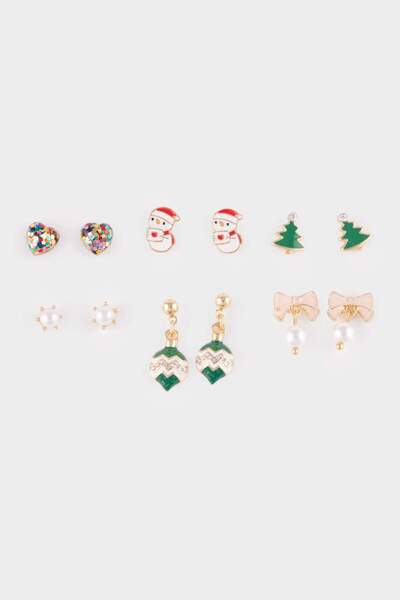 DeFacto New Year Themed Women's 6-Piece Earrings F7412Axns
