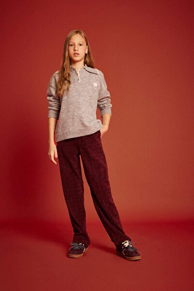 DeFacto Pantaloni de trening din catifea cu picior larg pentru fete G3185A825WN