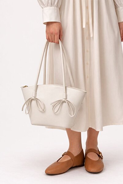 ÇANTAM GELSİN Sandy Bow Tie Bag White Size 33X23