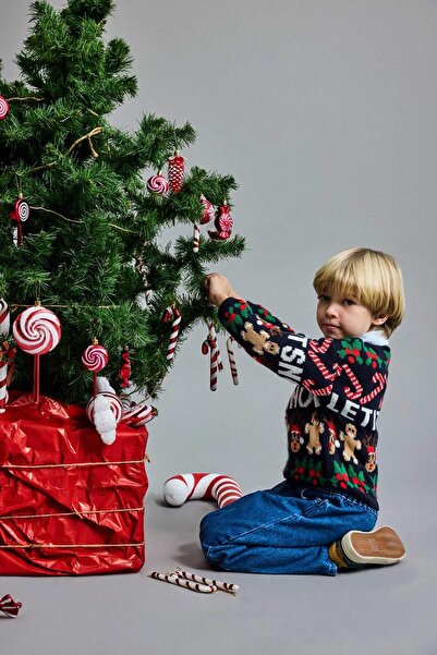 DeFacto Pulover tricotat cu tematică de Anul Nou pentru băiețel F2588A525WN