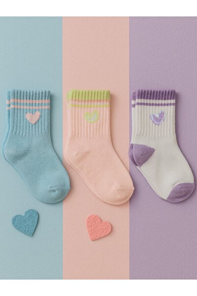 Civil Girls Чорапи за момичета Heart 3-Pack 2-12 години - Стандартни