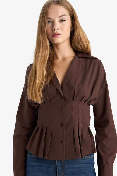 DeFacto 100% Βαμβάκι Εφαρμοστό πουκάμισο Ποπλίνα G4679AX25AU