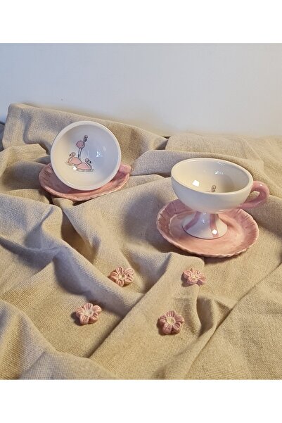 senseoftouch Flemingo Turkish Coffee Cup for Two Handmade Ceramic