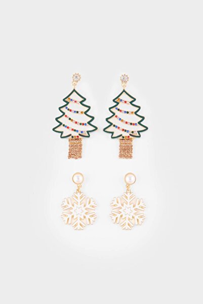 DeFacto New Year Themed Women's 2-Piece Earrings F7413Axns
