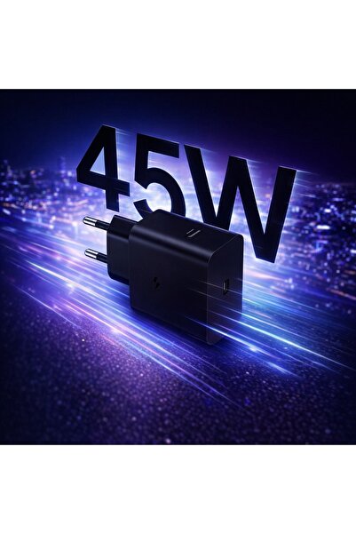 Store 45W TYPE-C Süper Hızlı Şarj Güç Adaptörü Siyah