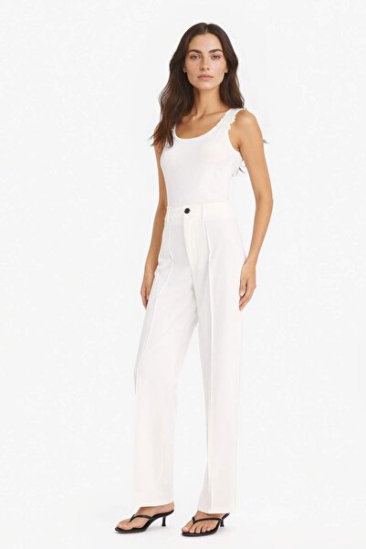 DeFacto Pantaloni drepți cu talie înaltă și picior drept F7188AX25SM