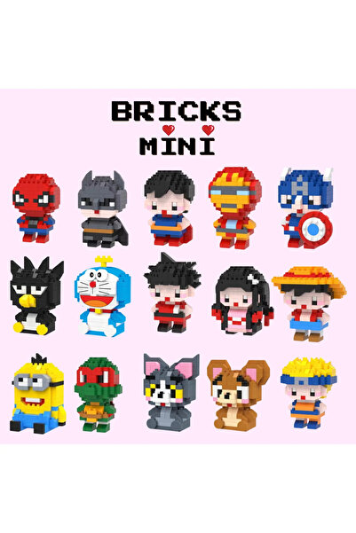 Bricks Mini Rasgele Model Süper Kahramanlar Çizgi Film Karakterleri