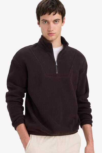 DeFacto Yarım Fermuarlı Polar Sweatshirt E8632AX25WN