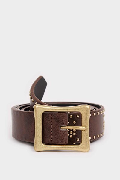 DeFacto Women's Large Buckle Faux Leather Casual Belt G0599Axns