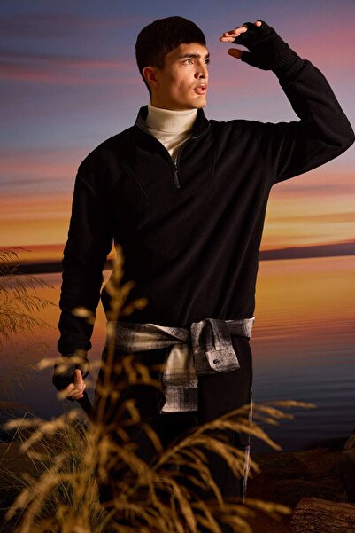 DeFacto Yarım Fermuarlı Polar Sweatshirt E8632AX25WN