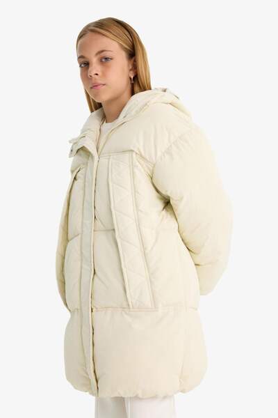 DeFacto Su Geçirmez Kapüşonlu Parka Kız Çocuk E8904A825AU