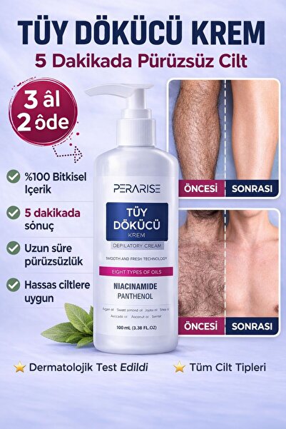 PeraRise Tüy Dökücü Ve Tüy Azaltıcı tüy alma krem lazer epilasyon etkili kalı...