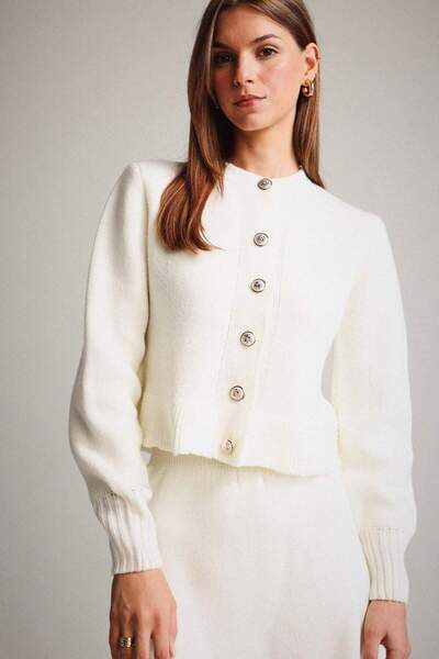 DeFacto Crew Neck Buttoned Knitwear Cardigan G3357Ax25Au