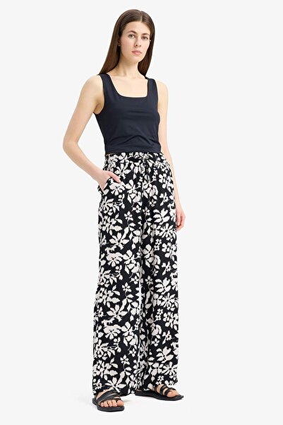 DeFacto Pantaloni Florıda talie înaltă cu picior larg viscoză N4915AZ22SM