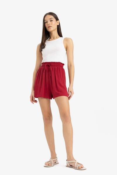 DeFacto Pantaloni scurti din viscoză cu picioare scurte și elastic la talie D...