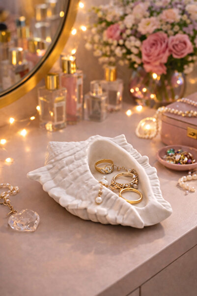 Misse Büyük Boy Deniz Kabuğu Dekoratif Tabak, Mum Kasesi, Sunumluk, Organizer...