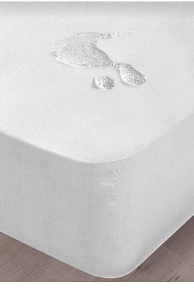Bambu Premium Fitted Su Sıvı Geçirmez Alez Yatak Koruyucu %100 Bambu Jakarlı Beyaz Renkli | 4 Mevsim