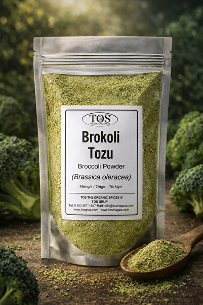 TOS The Organic Spices Brokoli Tozu 500 gr (1. Kalite) Brassica oleracea / Br...