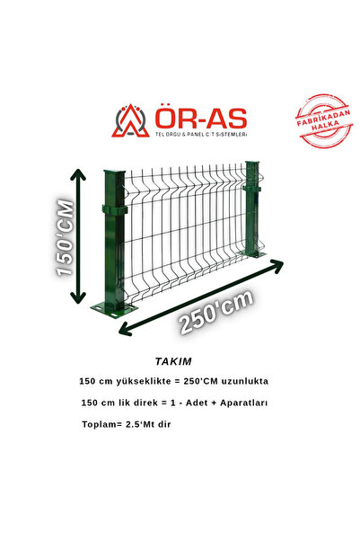ÖR-AS TEL ÖRGÜ & PANEL ÇİT SİSTEMLERİ Panel Çit Takım -( 150cm Yükseklik-250 ...