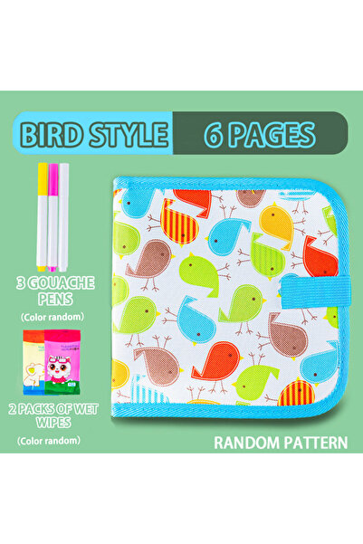 choice2 كتاب "بيردي" (6 صفحات) قابل للمسح، مناسب للأطفال الصغار، مع لوحات رسم...