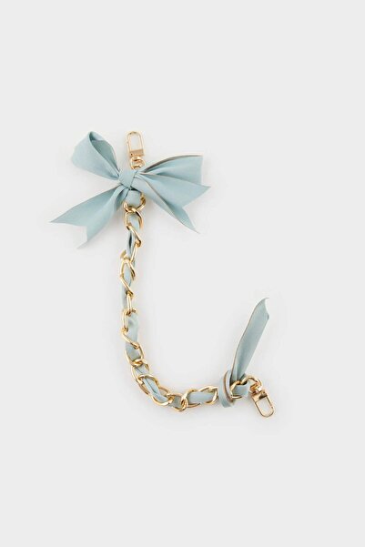 DeFacto Kadın Mavi Kurdeleli Gold Charm Anahtarlık F6963AXNS