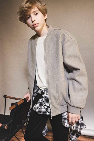 DeFacto College-Kragen-Bomberjacke mit Reißverschluss für Jungen E8991A825AU