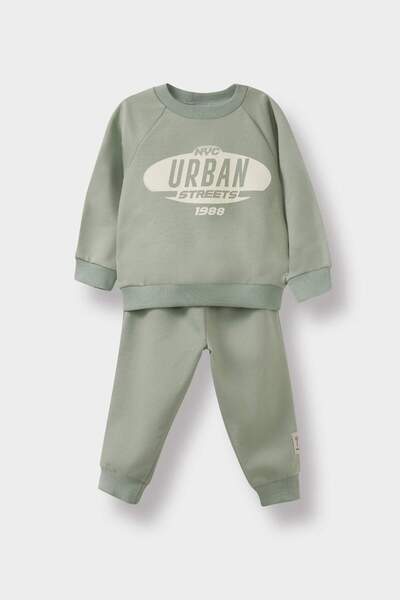 DeFacto 2Li Takım Printed Sweatshirt Sweatpants Baby Boy G1463A525Au
