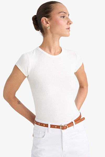 DeFacto Μπλουζάκι με κοντό μανίκι με λαιμόκοψη G1072AX25SM