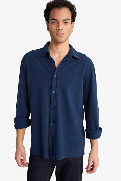 DeFacto Regular Fıt Penye Uzun Kollu Gömlek F6134AX25AU
