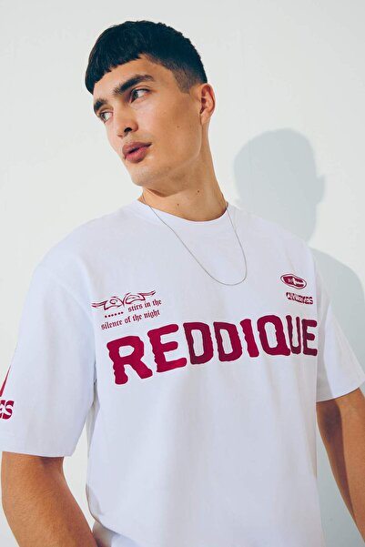 DeFacto Boxy Fit T-Shirt mit Rundhalsausschnitt und Print, kurzärmelig F6040A...