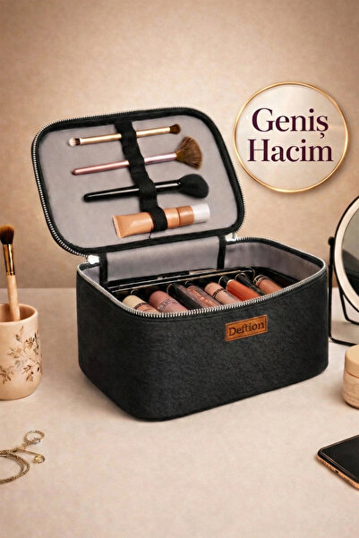 Deftion Profesyonel Büyük Boy Makyaj ve Seyahat Çantası - Su Geçirmez Geniş B...