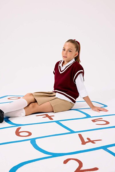 DeFacto Okula Dönüş Standart Fit Triko Süveter Kız Çocuk E7709A825AU