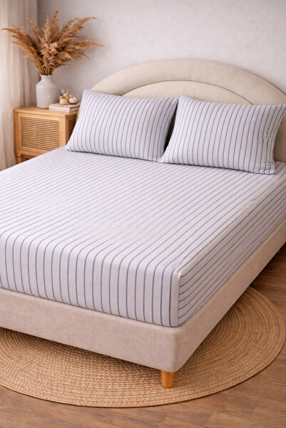 GİNETEKS 2 στρώσεις 2 τεμάχια μπλε Ριγέ Μουσελίνα Ναυτικό Μπλε Με σχέδιο Θήκη...