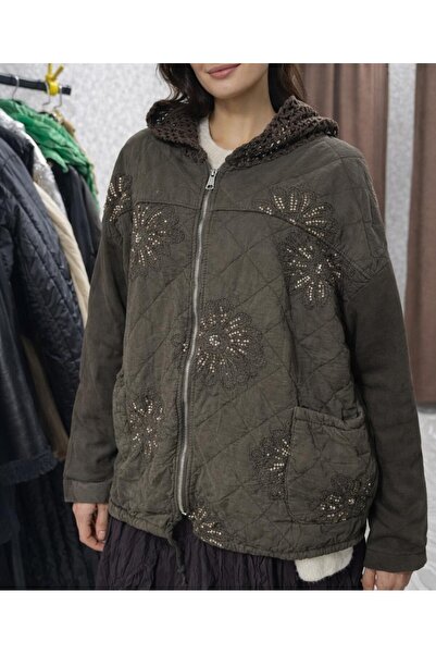 TUGBA COLLECTION Nakış & Payet Detaylı File Kapüşon Detaylı İthal %100 Pamuk ...