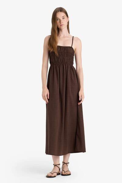 DeFacto Keten Görünümlü Askılı Maxi Elbise C9236AX25AU