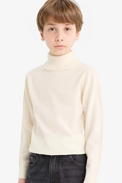 DeFacto Σχολικό πλεκτό πουλόβερ με μισό ζιβάγκο για αγόρια F3737A825AU