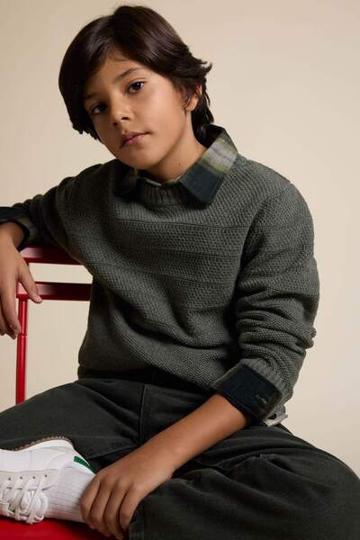 DeFacto Bisiklet Yaka Triko Kazak Erkek Çocuk F0958A825WN