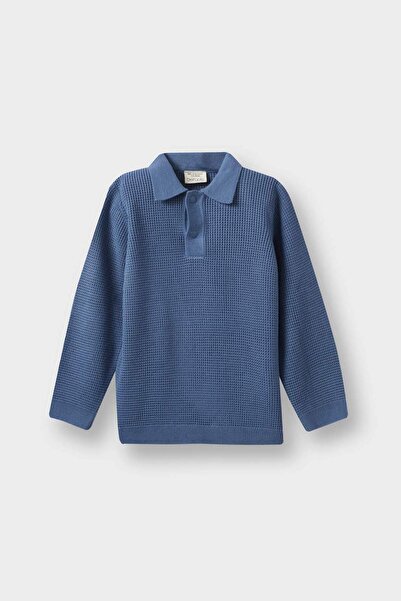DeFacto Плетен пуловер с поло яка за момчета F2441A525WN