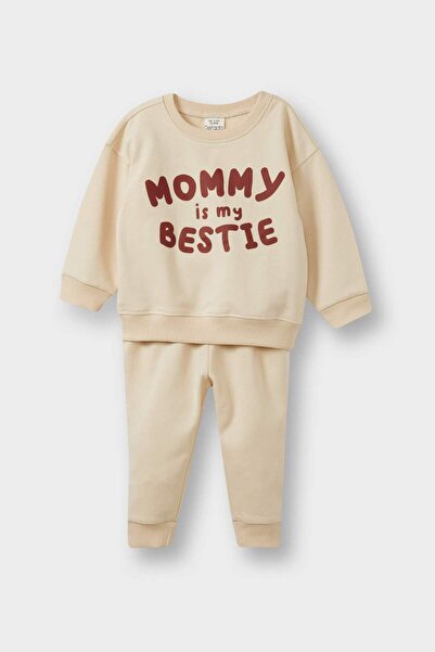 DeFacto Baby Boy 2 Piece Set Printed Sweatshirt Sweatpants E8999A525Wn
