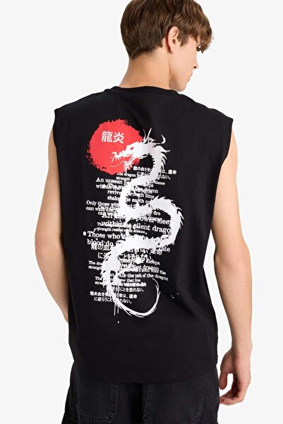 DeFacto Boxy Fit Printed Crew Neck Undershirt G0020Ax25Hs