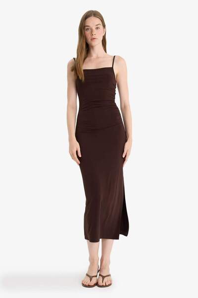 DeFacto Bodycon Body Wrap Strap Midi Dress F9503Ax25Hs