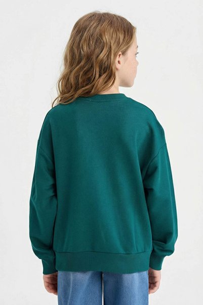 DeFacto Relax Fit Crew Neck Printed Sweatshirt for Girls E8894A825Au