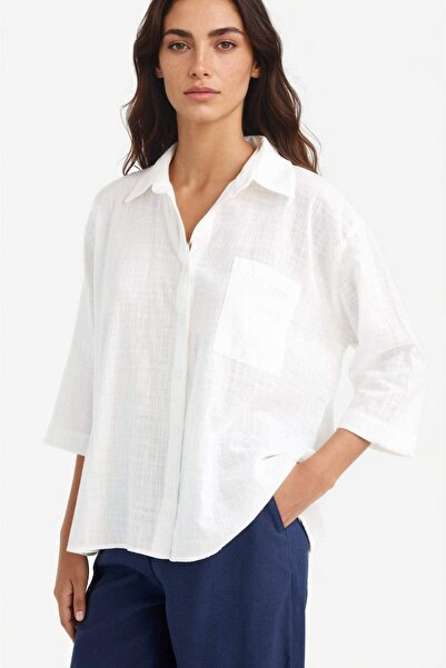 DeFacto Cămașă oversize din bumbac cu mânecă scurtă F6111AX25SM