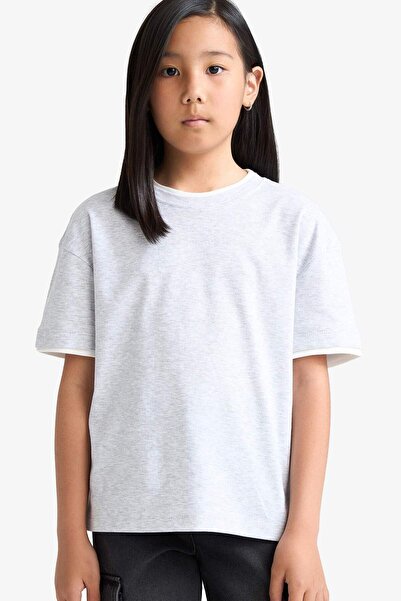 DeFacto Tricou cu mânecă scurtă Relax Fit Ribana pentru fete F8488A825HS