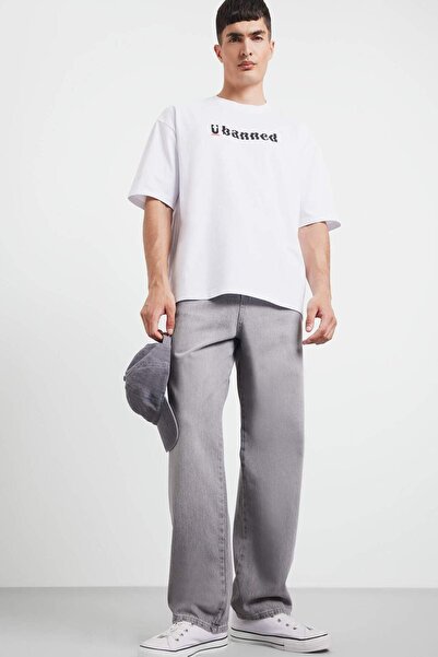 DeFacto بنطلون جينز واسع الساق مصنوع من القطن بنسبة 100% قابل للغسل F6670AX25SM