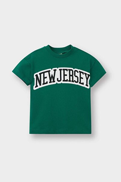 DeFacto Tricou cu mânecă scurtă imprimat cu gât rotund pentru băiețel F3916A5...